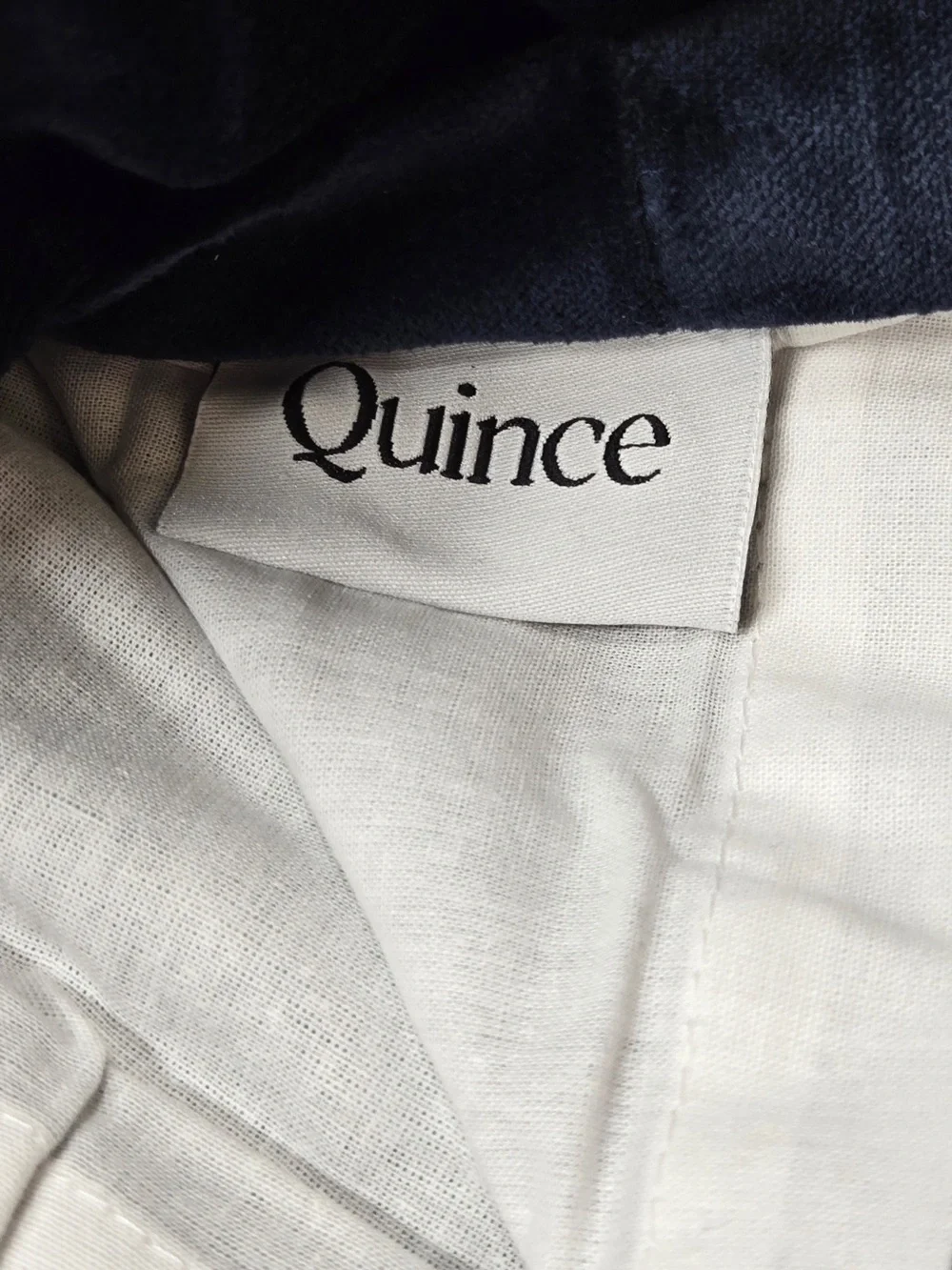 NWT QUINCE 1 48x84 Cotton Velvet Curtain Navy 9349